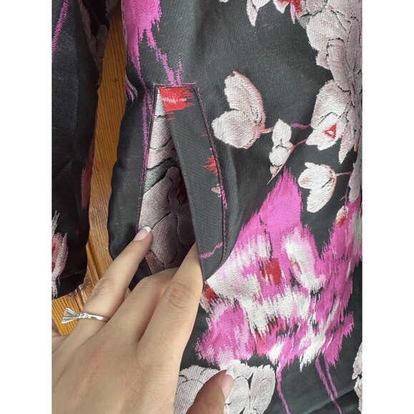 Bryn Walker Floral Marcella Jacket Coat Size Medium ? Pink Black Oversize - Picture 3 of 7